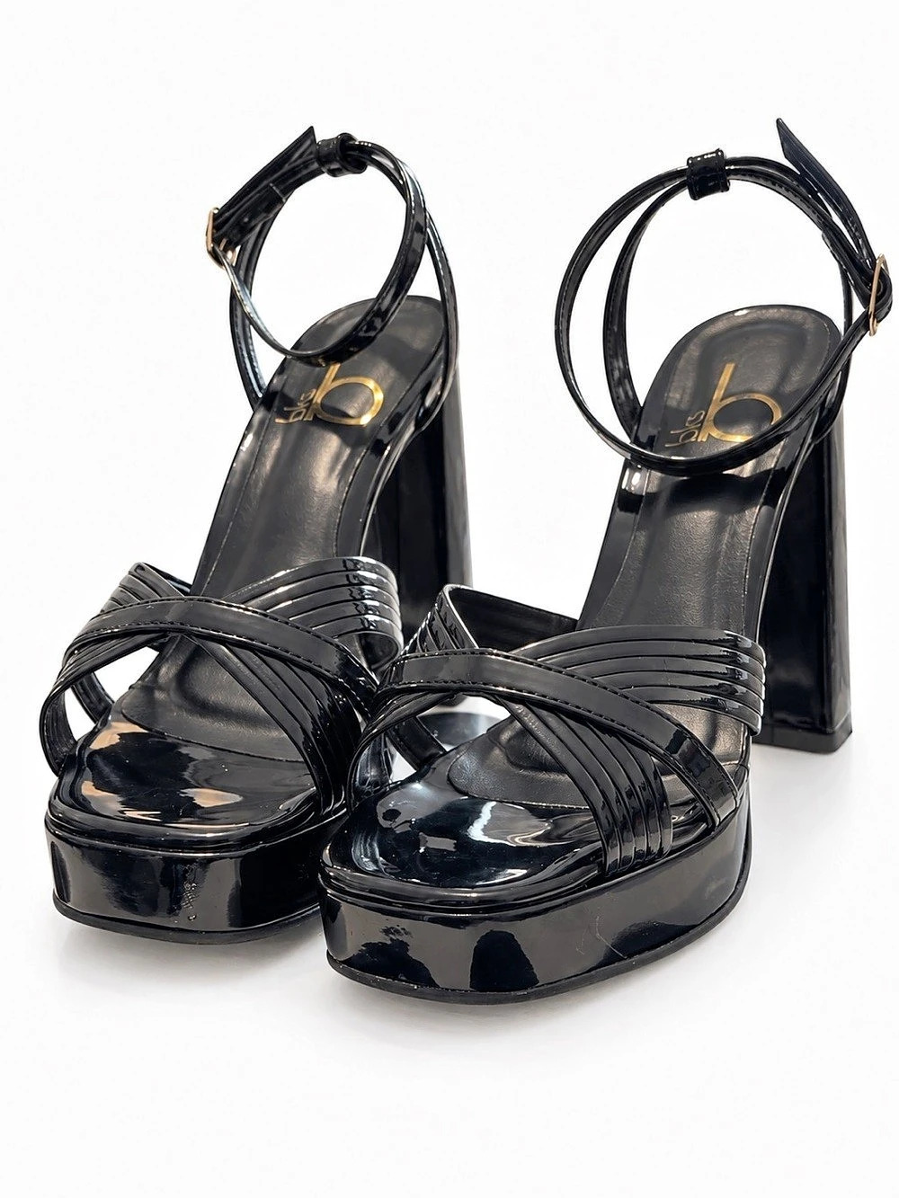 BKS Black Platform Heeled Sandals | US 7